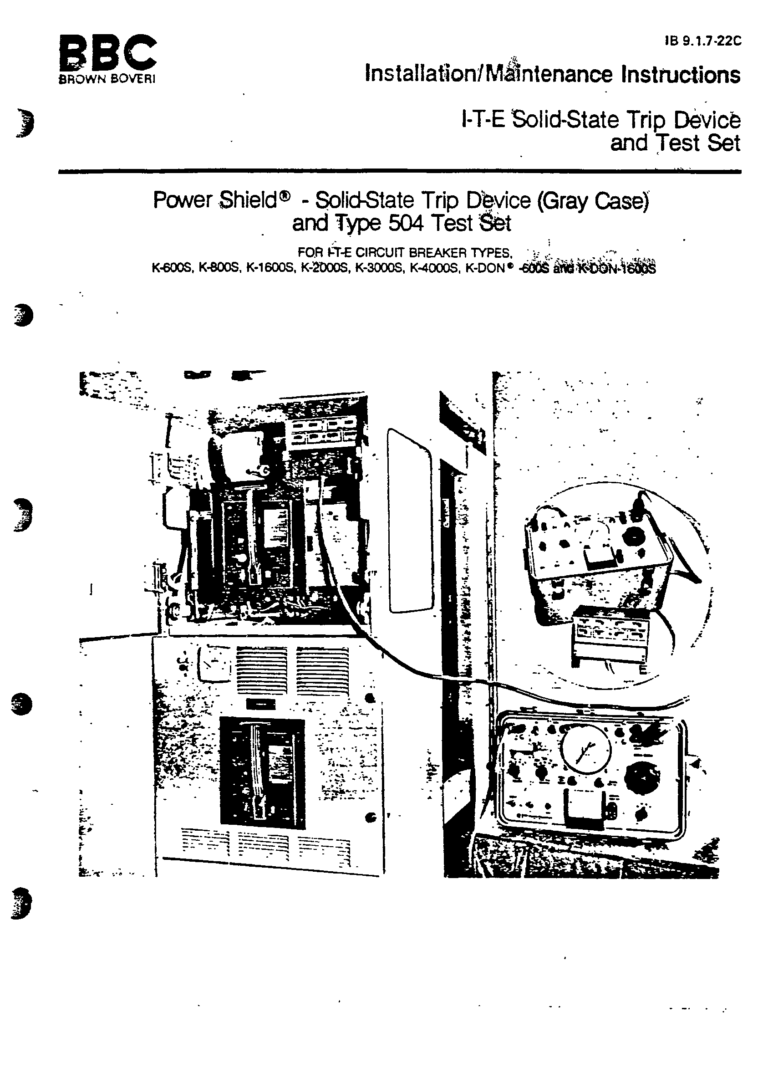 IB 9.1.722C POWER SHIELD SOLIDSTATE TRIP DEVICE (GRAY CASE) AND